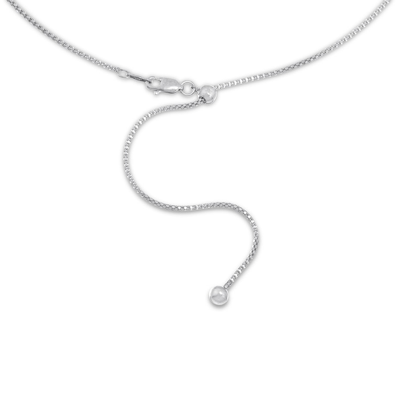 Solid Popcorn Chain Necklace Sterling Silver 24" Adjustable 1.4mm