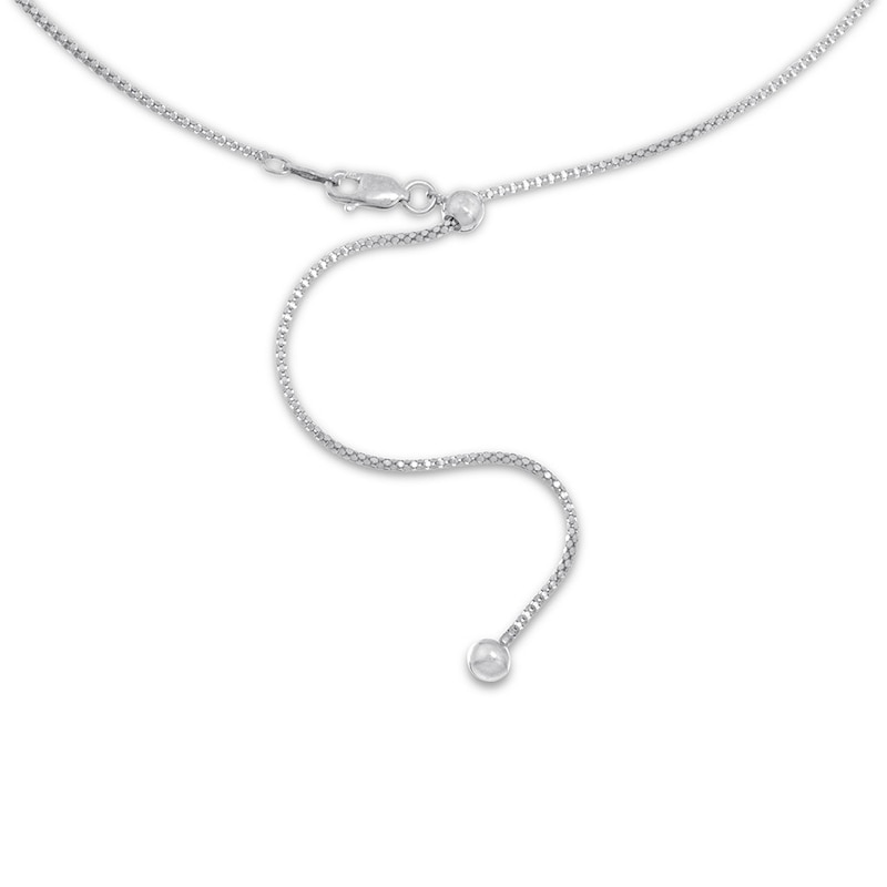 Main Image 3 of Solid Popcorn Chain Necklace Sterling Silver 24" Adjustable 1.4mm