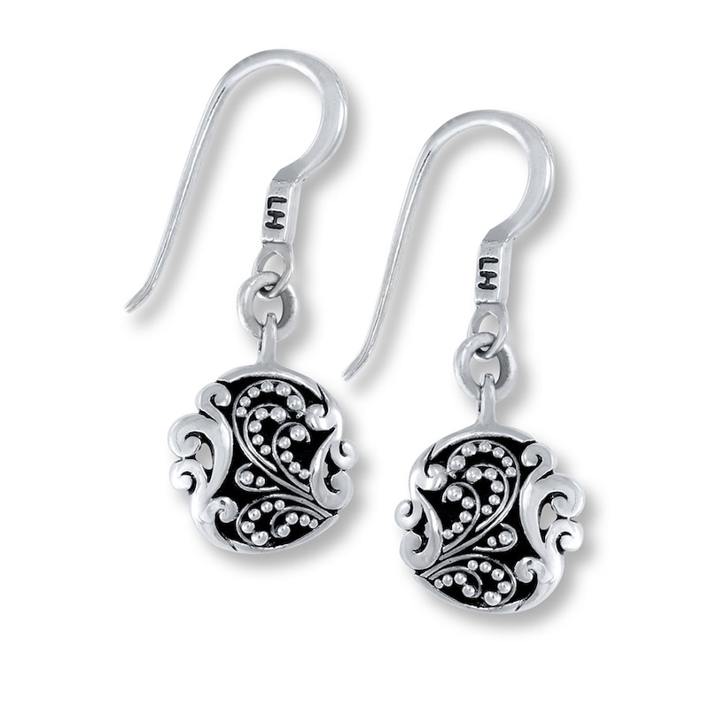 Main Image 1 of Lois Hill Earrings Round Dangle Sterling Silver