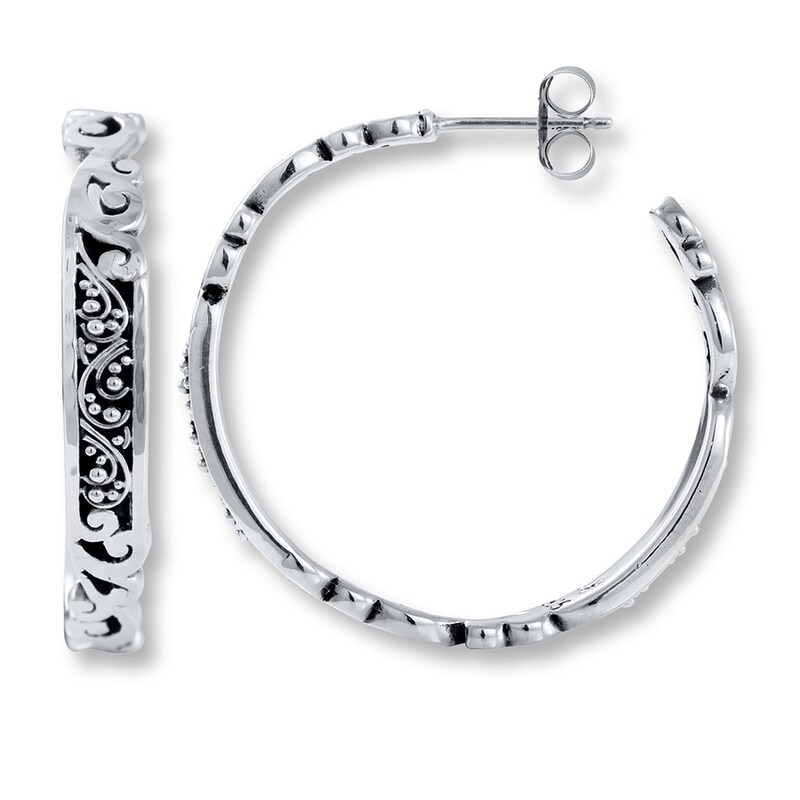 Main Image 1 of Lois Hill Hoop Earrings Sterling Silver