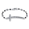 Thumbnail Image 1 of Lois Hill Cross Bracelet Onyx Beads Sterling Silver