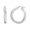 Thumbnail Image 1 of Glitter Texture Hoop Earrings Sterling Silver