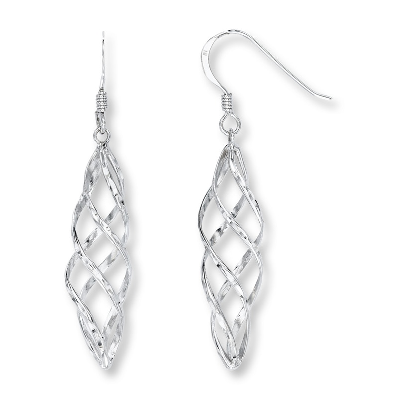 Main Image 1 of Swirl Dangle Earrings Sterling Silver