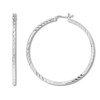 Thumbnail Image 1 of Ribbed Hoop Earrings Sterling Silver 50mm
