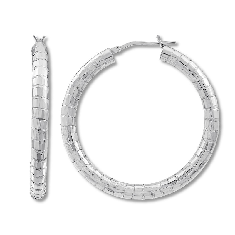Main Image 1 of Round Tube Hoop Earrings Sterling Silver