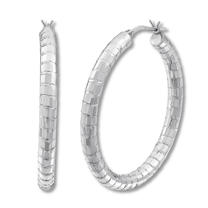 Main Image 2 of Round Tube Hoop Earrings Sterling Silver