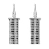 Beaded Chain Earrings Sterling Silver/Black Ruthenium-Plated