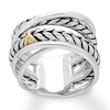 Thumbnail Image 0 of Textured Crossover Band Sterling Silver/14K Gold