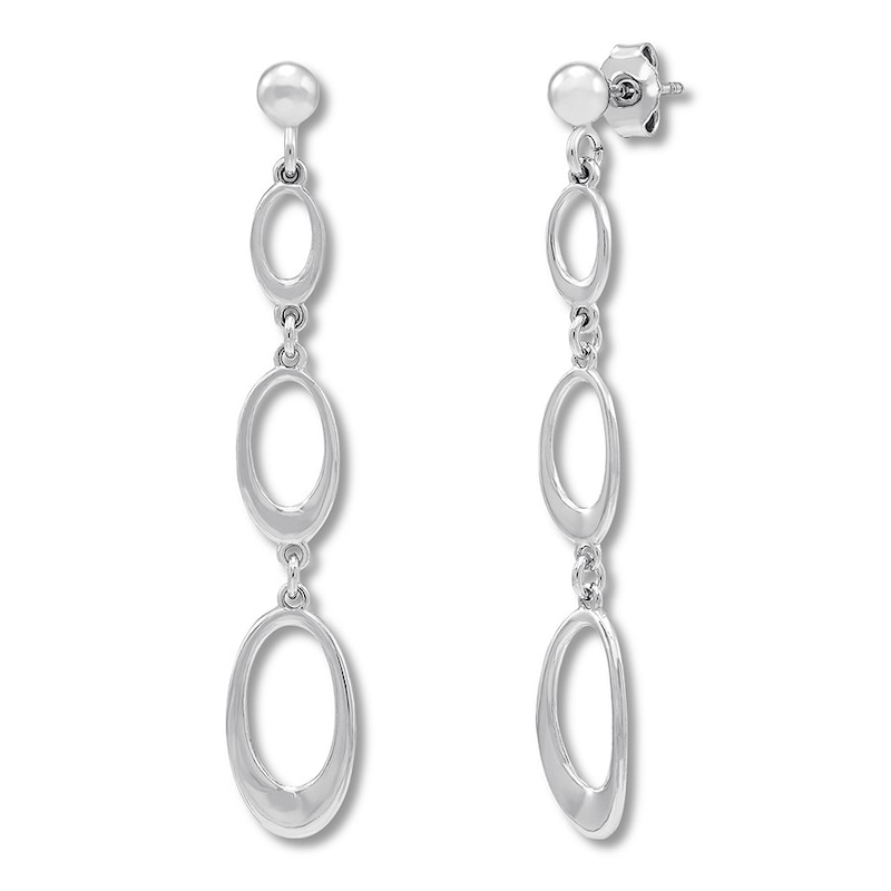 Main Image 1 of Oval Link Earrings Sterling Silver