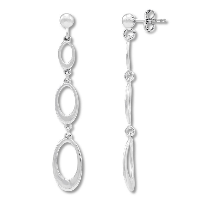 Main Image 2 of Oval Link Earrings Sterling Silver