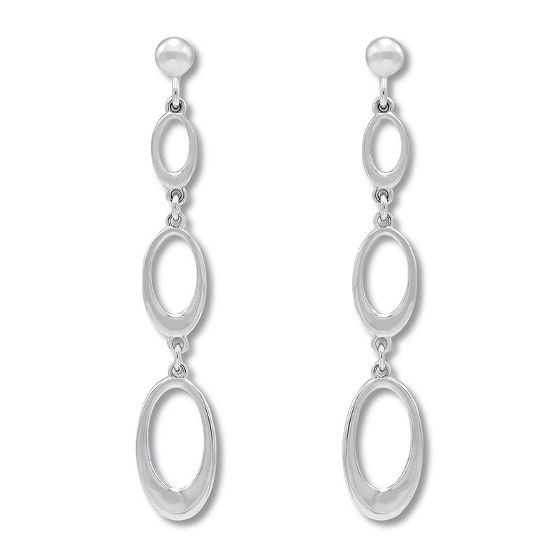 Main Image 3 of Oval Link Earrings Sterling Silver