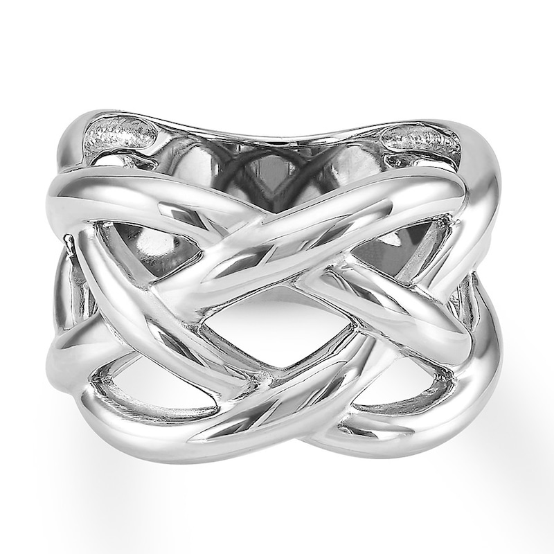 Braided Statement Ring Sterling Silver Size 7 Only