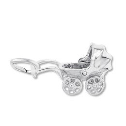 Baby Carriage Charm Sterling Silver