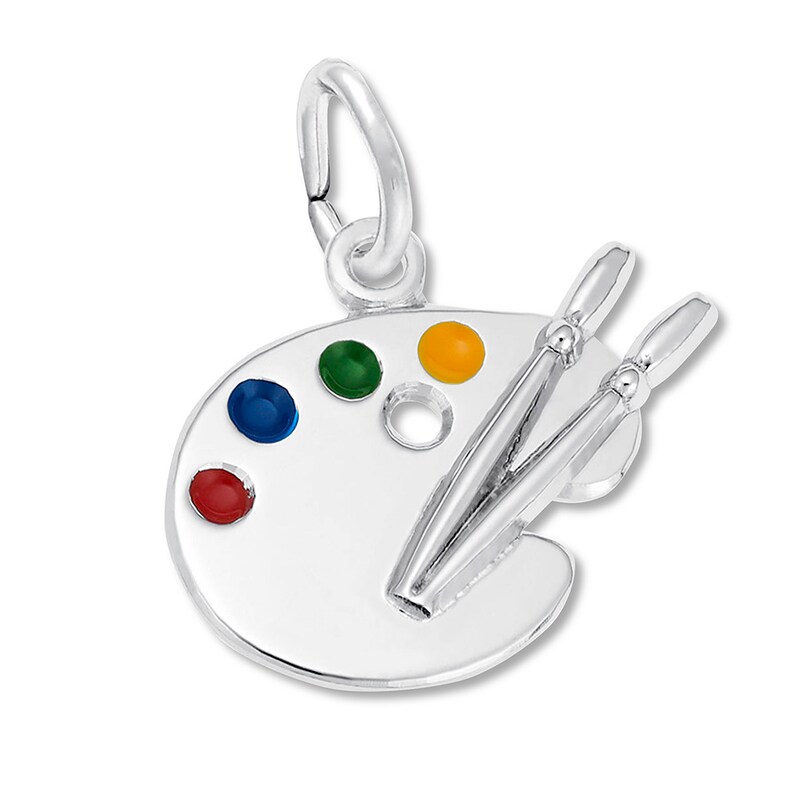 STERLING SILVER ARTIST'S PAINT PALETTE CHARM/ PENDANT STERLING SILVER ARTIST'S PAINT PALETTE CHARM/ PENDANT