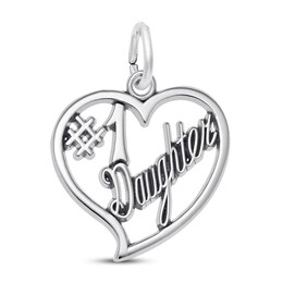 #1 Daughter Charm Sterling Silver
