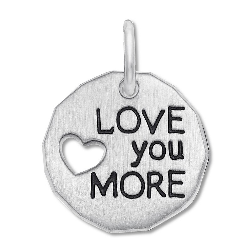 Love You More Charm Sterling Silver