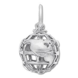 Globe Charm Sterling Silver