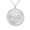 Thumbnail Image 1 of Round Floral Locket Sterling Silver 24"