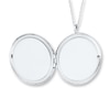 Thumbnail Image 2 of Round Floral Locket Sterling Silver 24"