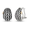 Thumbnail Image 1 of Wheat Design Textured Button Earrings Sterling Silver/14K Yellow Gold