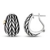 Thumbnail Image 2 of Wheat Design Textured Button Earrings Sterling Silver/14K Yellow Gold