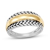 Thumbnail Image 0 of Wheat Design Textured Band Ring Sterling Silver/14K Yellow Gold