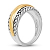 Thumbnail Image 2 of Wheat Design Textured Band Ring Sterling Silver/14K Yellow Gold
