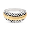 Thumbnail Image 2 of Wheat Design Textured Band Ring Sterling Silver/14K Yellow Gold