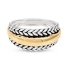 Thumbnail Image 3 of Wheat Design Textured Band Ring Sterling Silver/14K Yellow Gold