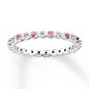 Stackable Ring Pink Tourmaline & Diamond Sterling Silver