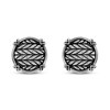Thumbnail Image 3 of Wheat Design Textured Disk Stud Earrings Sterling Silver