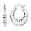 Thumbnail Image 1 of Scalloped Hoop Earrings Sterling Silver