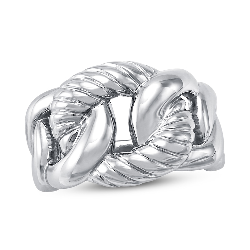 Main Image 1 of Rope Interlock Ring Sterling Silver