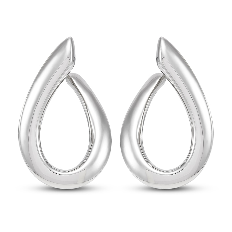 Oval Drop Earrings Sterling Silver
