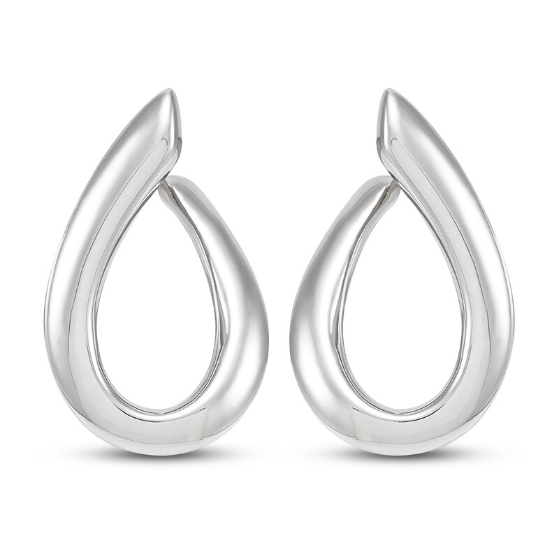 Main Image 2 of Oval Drop Earrings Sterling Silver