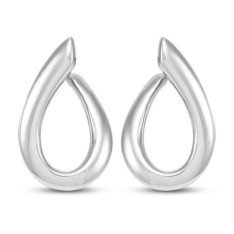 Oval Drop Earrings Sterling Silver