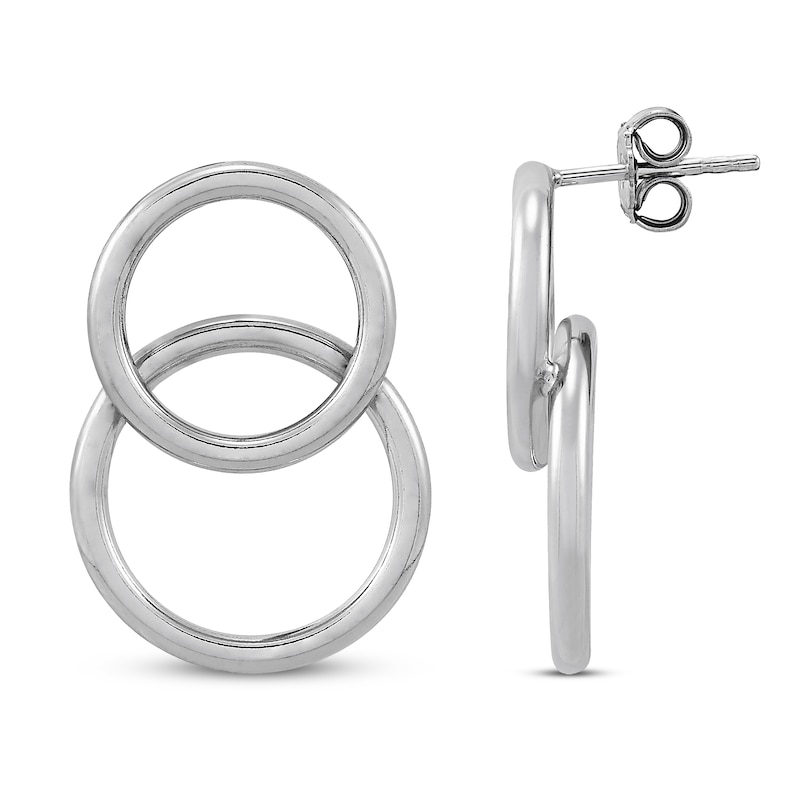 Main Image 1 of Double Circle Stud Earrings Sterling Silver