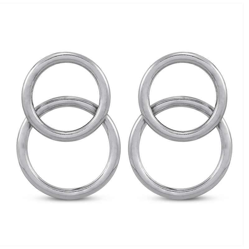 Main Image 2 of Double Circle Stud Earrings Sterling Silver