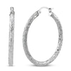 Thumbnail Image 1 of Crystal Cut Hoop Earrings Sterling Silver 35mm