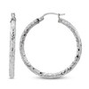 Thumbnail Image 2 of Crystal Cut Hoop Earrings Sterling Silver 35mm