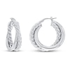 Thumbnail Image 0 of Twisted Double Hoop Earrings Sterling Silver
