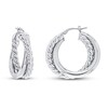 Thumbnail Image 1 of Twisted Double Hoop Earrings Sterling Silver