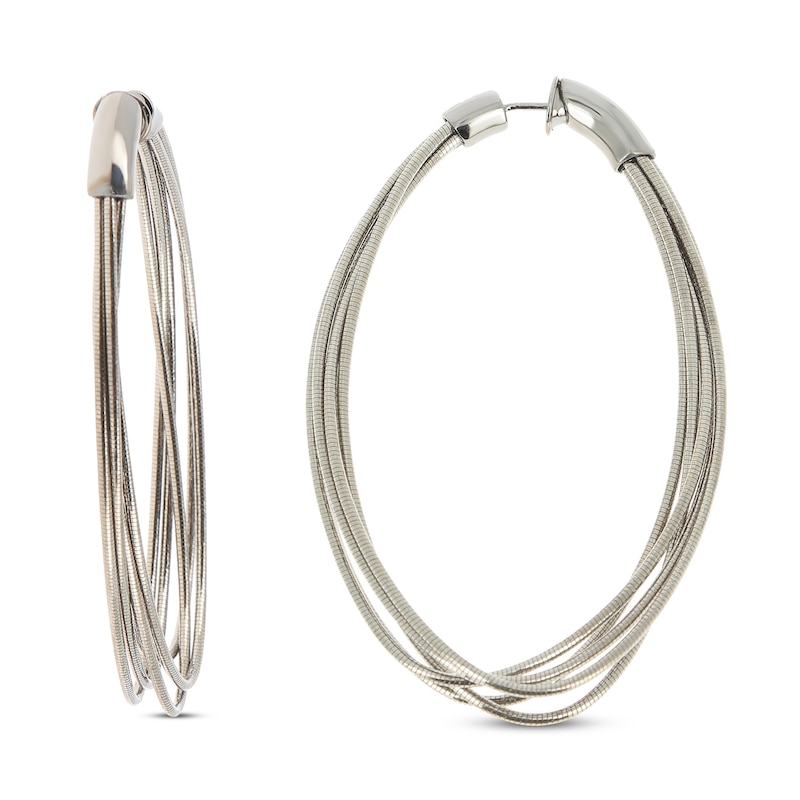 Pesavento DNA Spring Large Oval Hoop Earrings Sterling Silver/Ruthenium-Plated