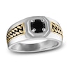 Thumbnail Image 1 of 1933 by Esquire Men's Natural Black Spinel Ring Sterling Silver/14K Yellow Gold
