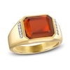 Thumbnail Image 1 of 1933 by Esquire Men's Natural Garnet Ring 1/10 ct tw Diamonds 14K Yellow Gold-Plated Sterling Silver