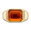 Thumbnail Image 3 of 1933 by Esquire Men's Natural Garnet Ring 1/10 ct tw Diamonds 14K Yellow Gold-Plated Sterling Silver
