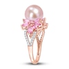 Thumbnail Image 2 of Pink Freshwater Cultured Pearl & Natural Pink Sapphire Ring 1/8 ct tw Diamonds 14K Rose Gold