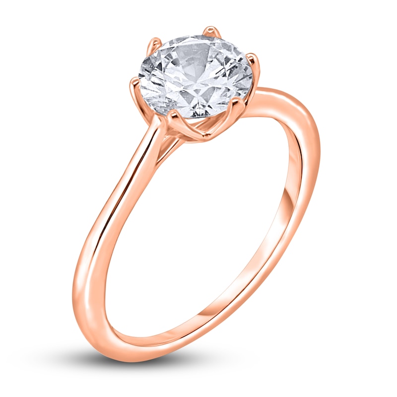 Main Image 2 of Diamond Cathedral Solitaire Engagement Ring 2 ct tw Round 14K Rose Gold (I2/I)