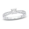 Thumbnail Image 0 of Diamond Engagement Ring 3/4 ct tw Princess/Round 14K White Gold