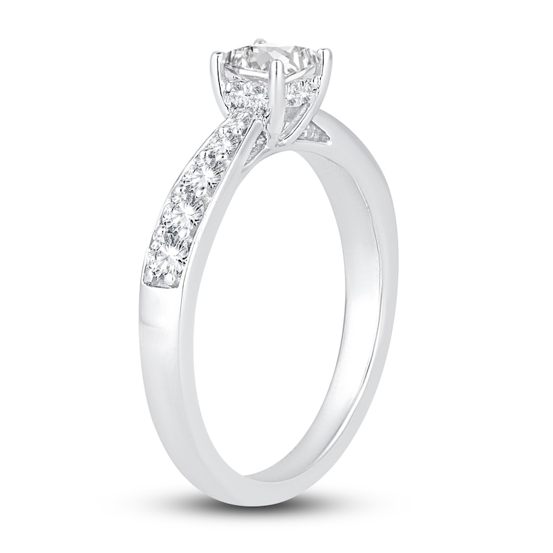 Diamond Engagement Ring 3/4 ct tw Princess/Round 14K White Gold